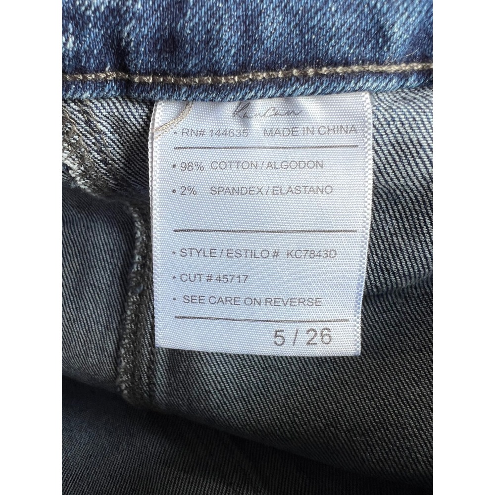 KanCan Avery High Rise Straight Leg Cargo Jeans Medium Wash Blue Denim Size 5/26 - Picture 5 of 5